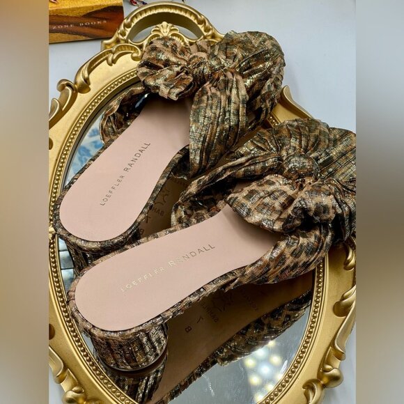 🆕 LOEFFLER RANDALL 🧿 NWOB Emilia Heeled Mules, Metallic Leopard, Sz 7 SAMPLE - Picture 15 of 15